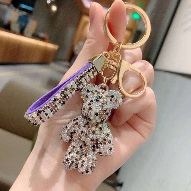 Rhinestone Animal Keychain